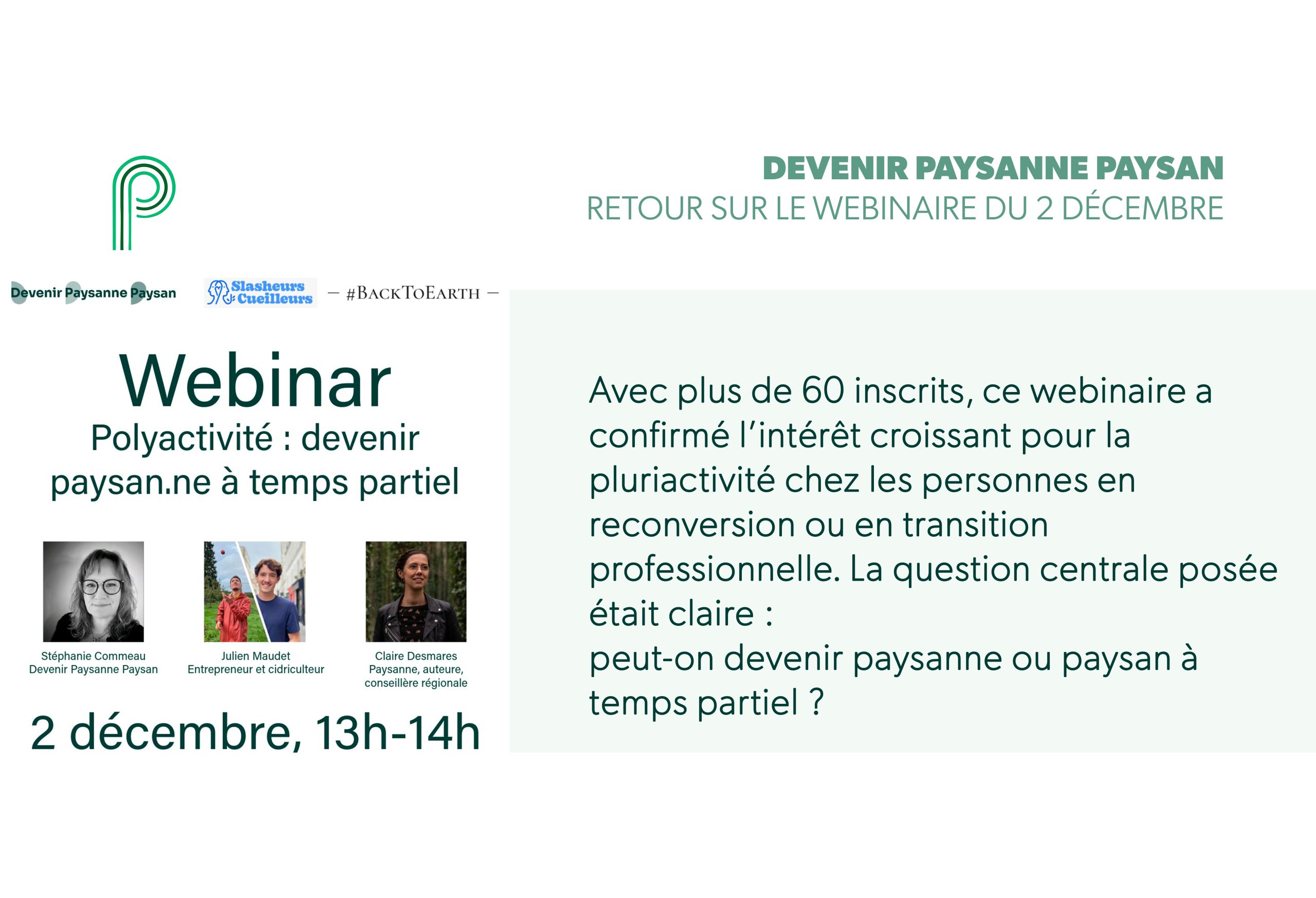 Devenir Paysanne Paysan – Retour sur le webinaire du 2 décembre ...